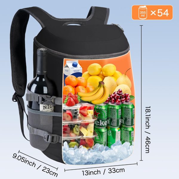 NEVO RHINO 30L Cooler Backpack – Leakproof | 54 Can Capacity | Waterproof Nylon|Black