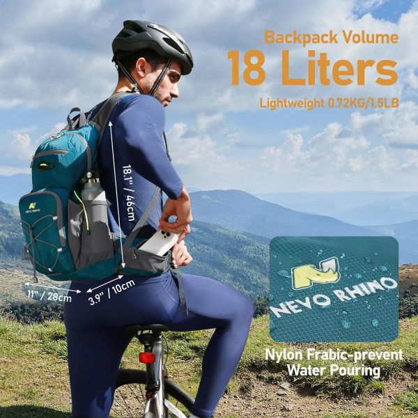 NEVO RHINO Hydration Backpack, 18L Multipurpose Hiking Backpack with 3L Water Bladder