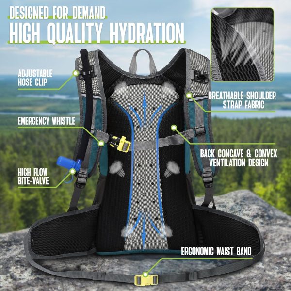 NEVO RHINO Hydration Backpack, 18L Multipurpose Hiking Backpack with 3L Water Bladder