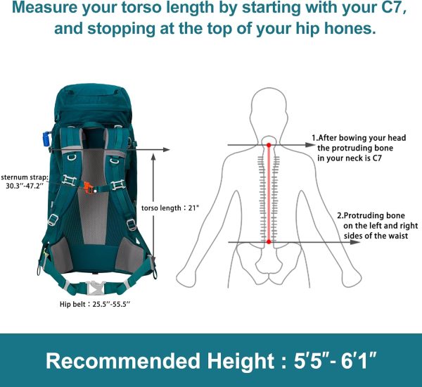 NEVO RHINO Internal Frame Hiking Backpack 65L Green