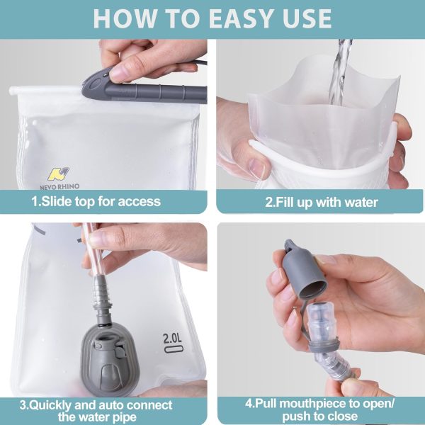 NEVO RHINO 2L Hydration Bladder Kit – Leakproof | Easy Clean | Complete Set
