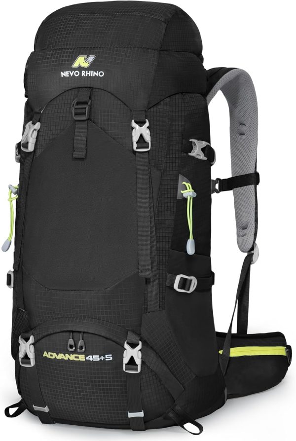 NEVO RHINO Internal Frame Hiking Backpack 50L Black