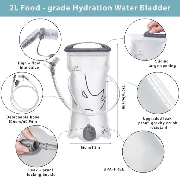 NEVO RHINO 2L Hydration Bladder Kit – Leakproof | Easy Clean | Complete Set