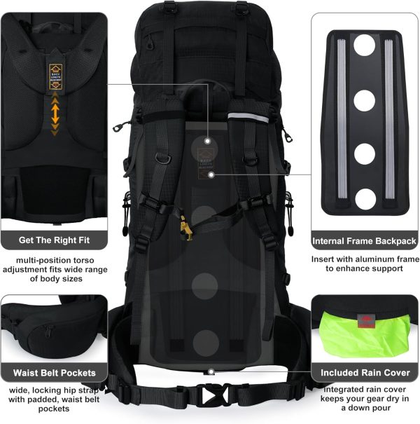 NEVO RHINO Internal Frame Hiking Backpack 80 L Black