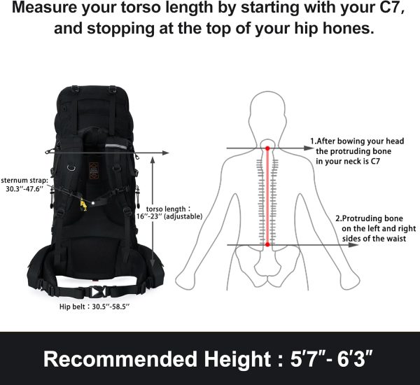 NEVO RHINO Internal Frame Hiking Backpack 80 L Black