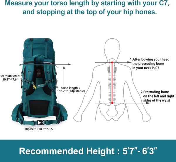 NEVO RHINO Internal Frame Hiking Backpack 80 L Green