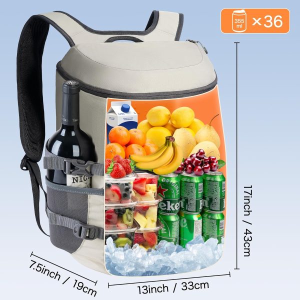 811Sd-apDUL._AC_SL1500_ NEVO RHINO 25L Cooler Backpack – Insulated | Leakproof | 36 Can Capacity | Light Gray