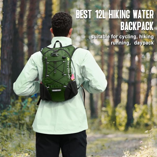 818X6QBHgAL._AC_SL1500_ NEVO RHINO 12L Hydration Backpack with 2L Water Bladder – Lightweight | Leakproof | Breathable Fit | Green-2