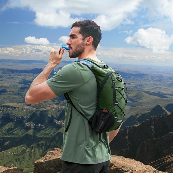 81ACM+hantL._AC_SL1500_ NEVO RHINO 12L Hydration Backpack with 2L Water Bladder – Lightweight | Leakproof | Breathable Fit | Green-2