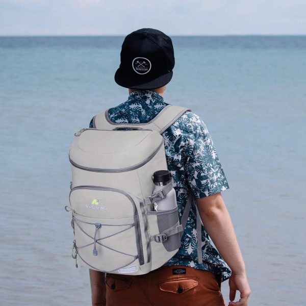 81Db2zyIcZL._AC_SL1500_ NEVO RHINO 25L Cooler Backpack – Insulated | Leakproof | 36 Can Capacity | Light Gray