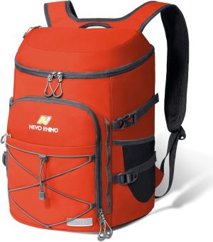 NEVO RHINO 25L Cooler Backpack – Insulated | Leakproof | 36 Can Capacity | Orange