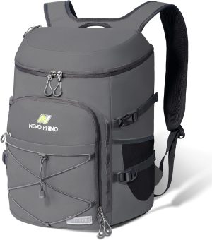 NEVO RHINO 25L Cooler Backpack – Insulated | Leakproof | 36 Can Capacity | Dark Gray