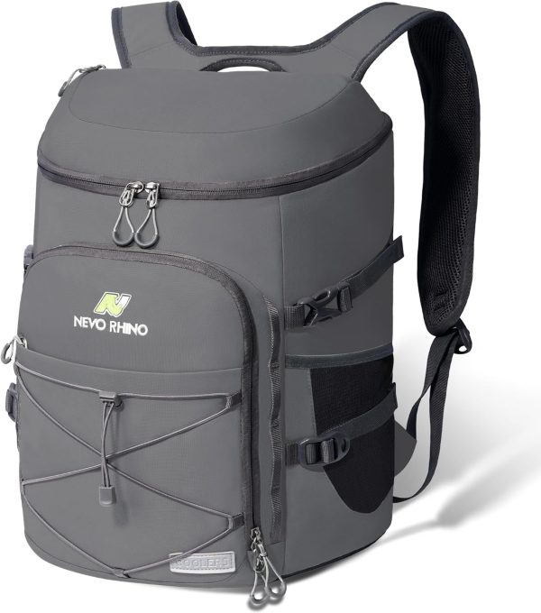 81KqehQTlML._AC_SL1500_ NEVO RHINO 25L Cooler Backpack – Insulated | Leakproof | 36 Can Capacity | Dark Gray