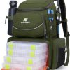 NEVO RHINO 40L Fishing Backpack with 4 Tackle Boxes – Water-Resistant | Modular Storage | Color: Army Green