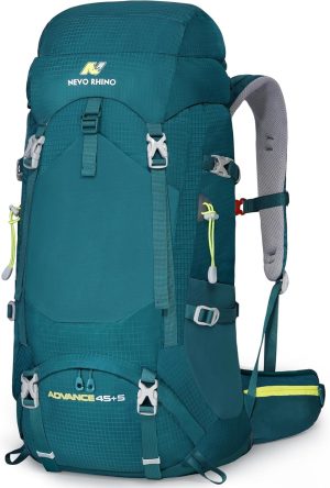 81OOBH4QyTL._AC_SL1500_ NEVO RHINO Internal Frame Hiking Backpack 50L Green