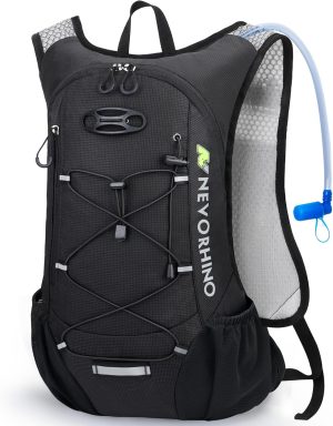 NEVO RHINO 12L Hydration Backpack with 2L Water Bladder – Lightweight | Leakproof | Breathable Fit | Black