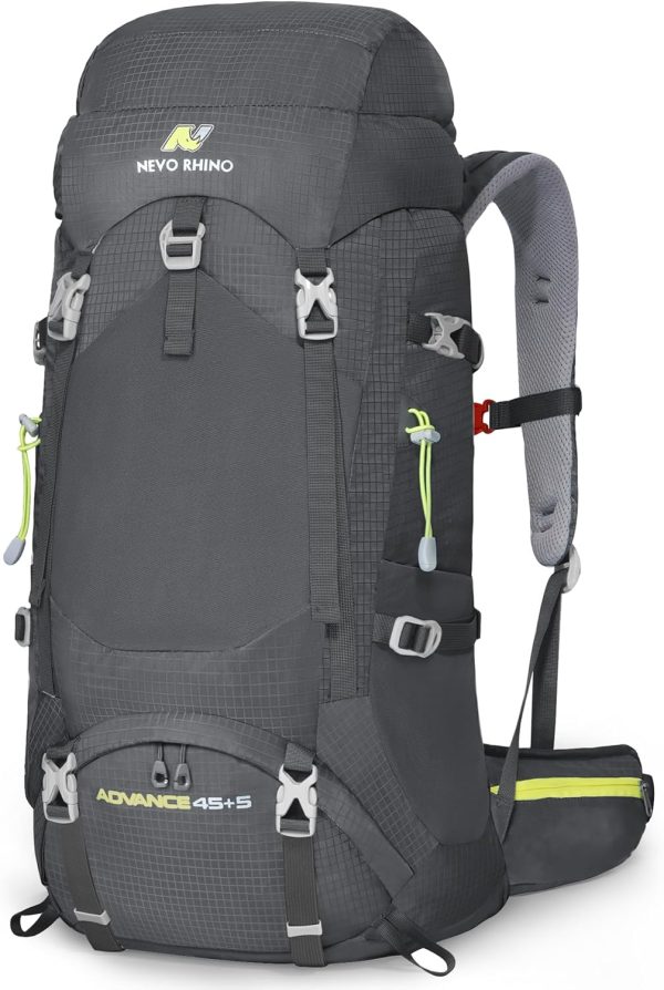 NEVO RHINO Internal Frame Hiking Backpack 50L Gray