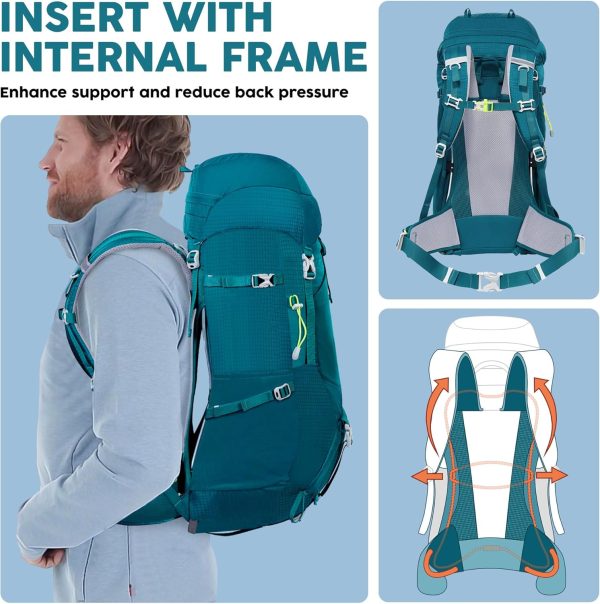 NEVO RHINO Internal Frame Hiking Backpack 50L Green