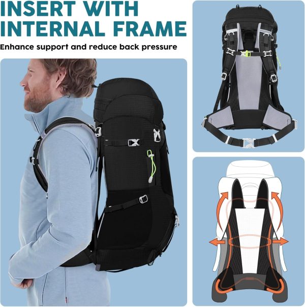 NEVO RHINO Internal Frame Hiking Backpack 50L Black