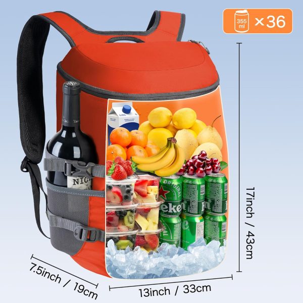 NEVO RHINO 25L Cooler Backpack – Insulated | Leakproof | 36 Can Capacity | Orange