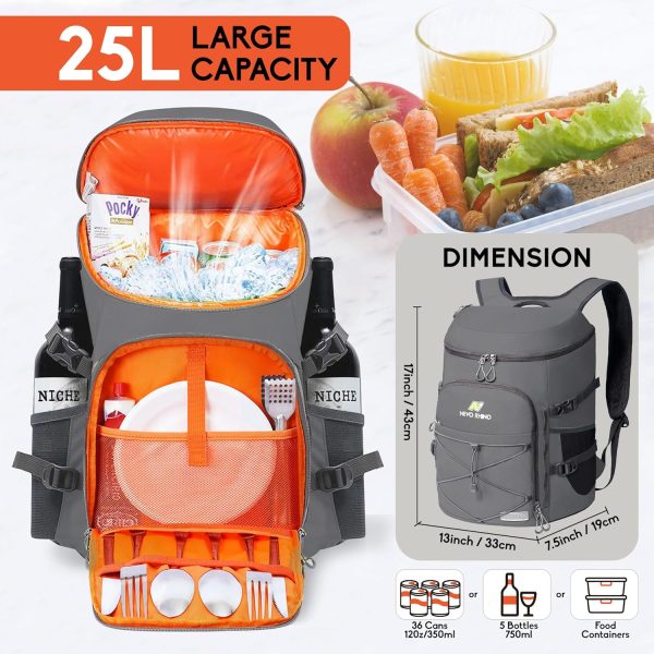 81fhXCRF5uL._AC_SL1500_ NEVO RHINO 25L Cooler Backpack – Insulated | Leakproof | 36 Can Capacity | Dark Gray
