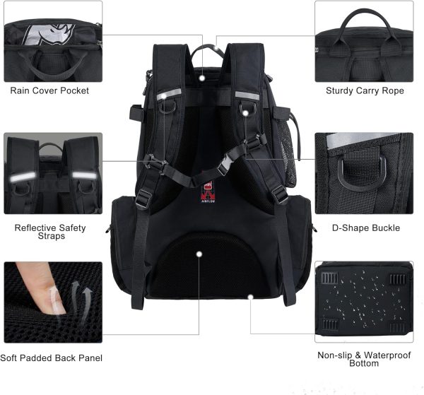 NEVO RHINO 40L Fishing Backpack with 4 Tackle Boxes – Water-Resistant | Modular Storage | Black