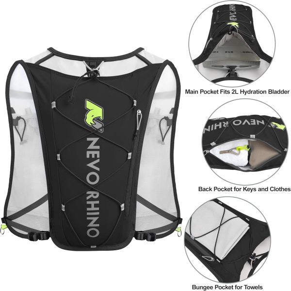 Waterproof Running Vest, 5.5L Breathable Running Hydration Vest with 1.5L
