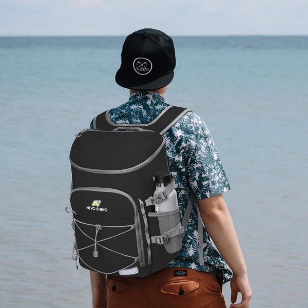 NEVO RHINO 25L Cooler Backpack – Insulated | Leakproof | 36 Can Capacity | Black
