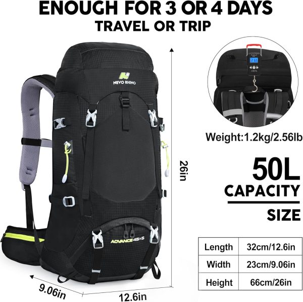 NEVO RHINO Internal Frame Hiking Backpack 50L Black
