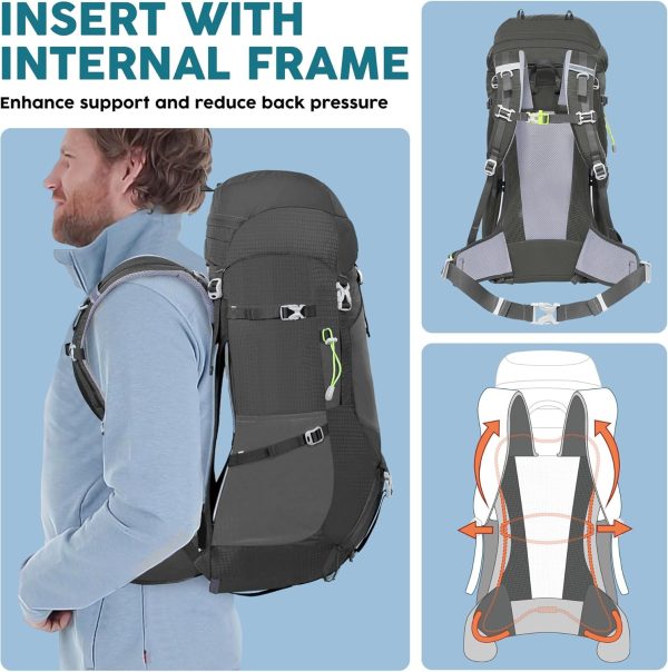 NEVO RHINO Internal Frame Hiking Backpack 50L Gray