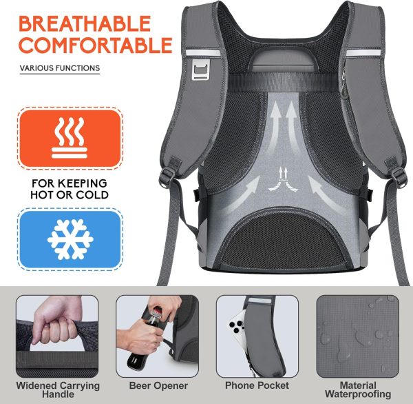 91jVzCJSZBL._AC_SL1500_ NEVO RHINO 25L Cooler Backpack – Insulated | Leakproof | 36 Can Capacity | Dark Gray