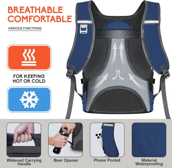 NEVO RHINO 25L Cooler Backpack – Insulated | Leakproof | 36 Can Capacity | Dark Blue