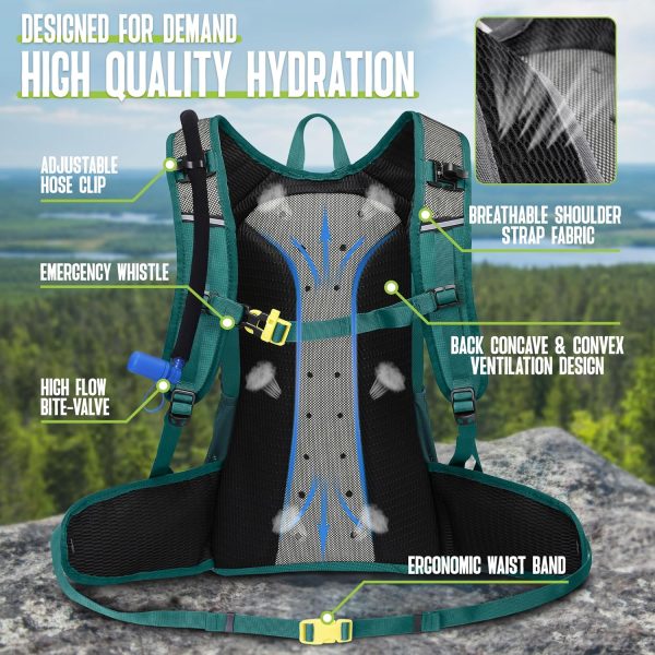 Hydration Backpack 3L Water Bladder, Hiking Water Backpack with Rain Cover